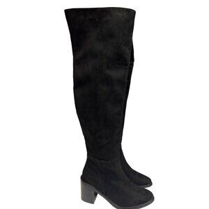 Seychelles Tall Women's Boot Black Heeled Zipper Over Knee High Classic Size 6